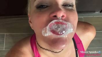Blowing Cum Bubbles Before Swallow / featuring Spunky Savage